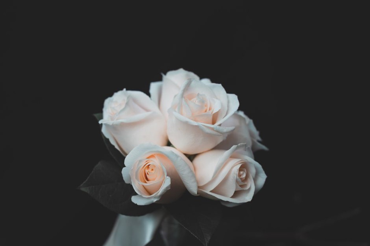 White roses bouquet