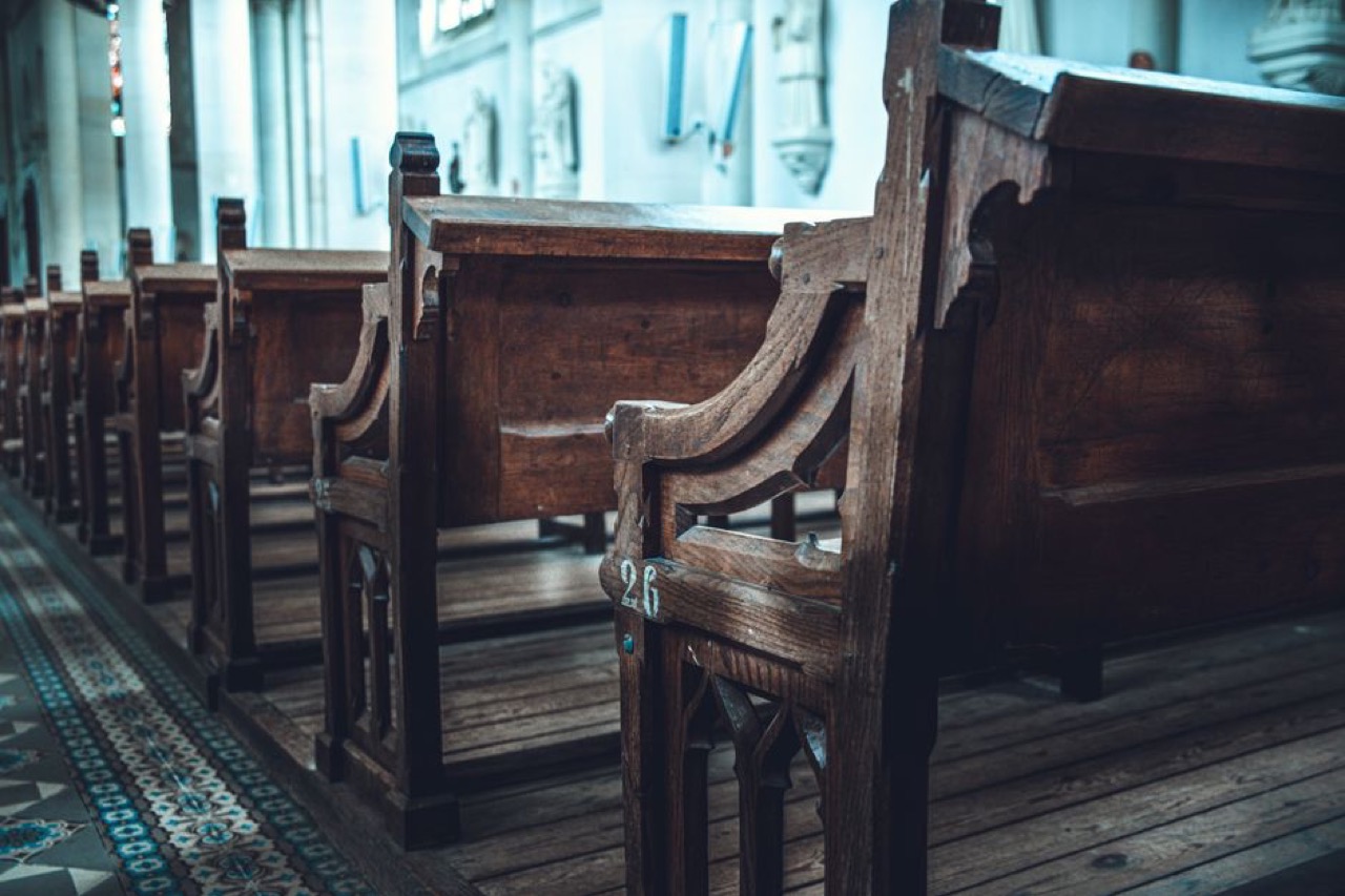 Quiet chapel pews