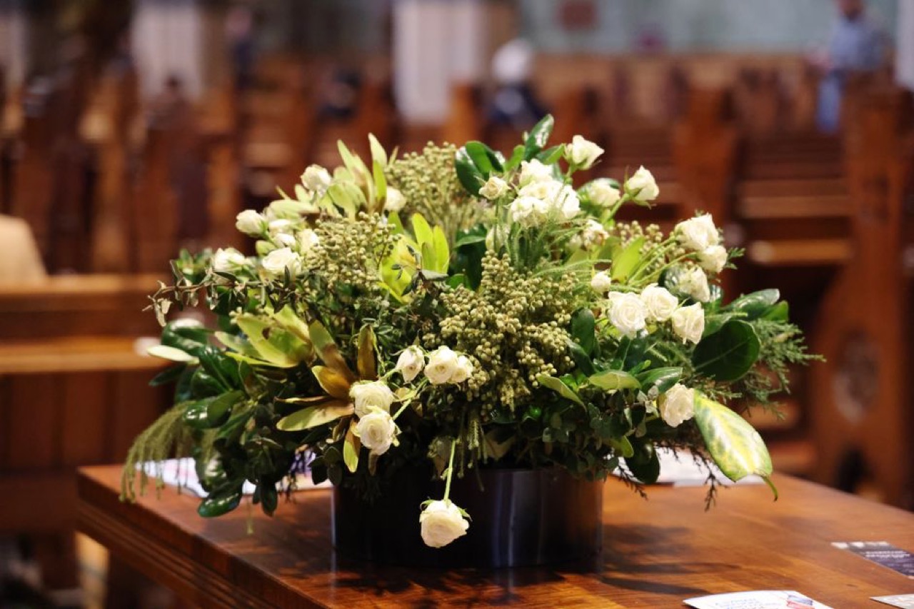 White flowers church