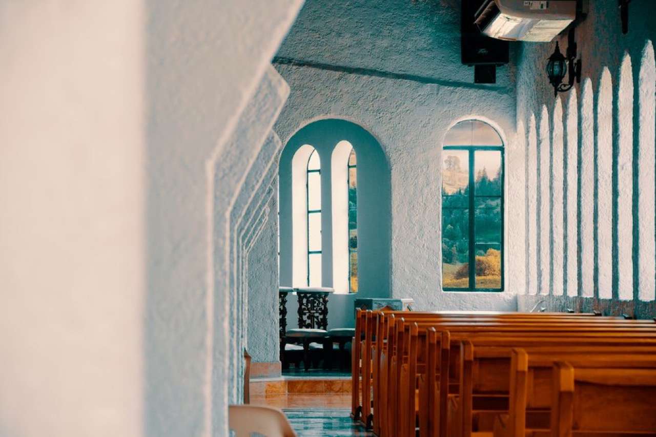Quiet chapel pews